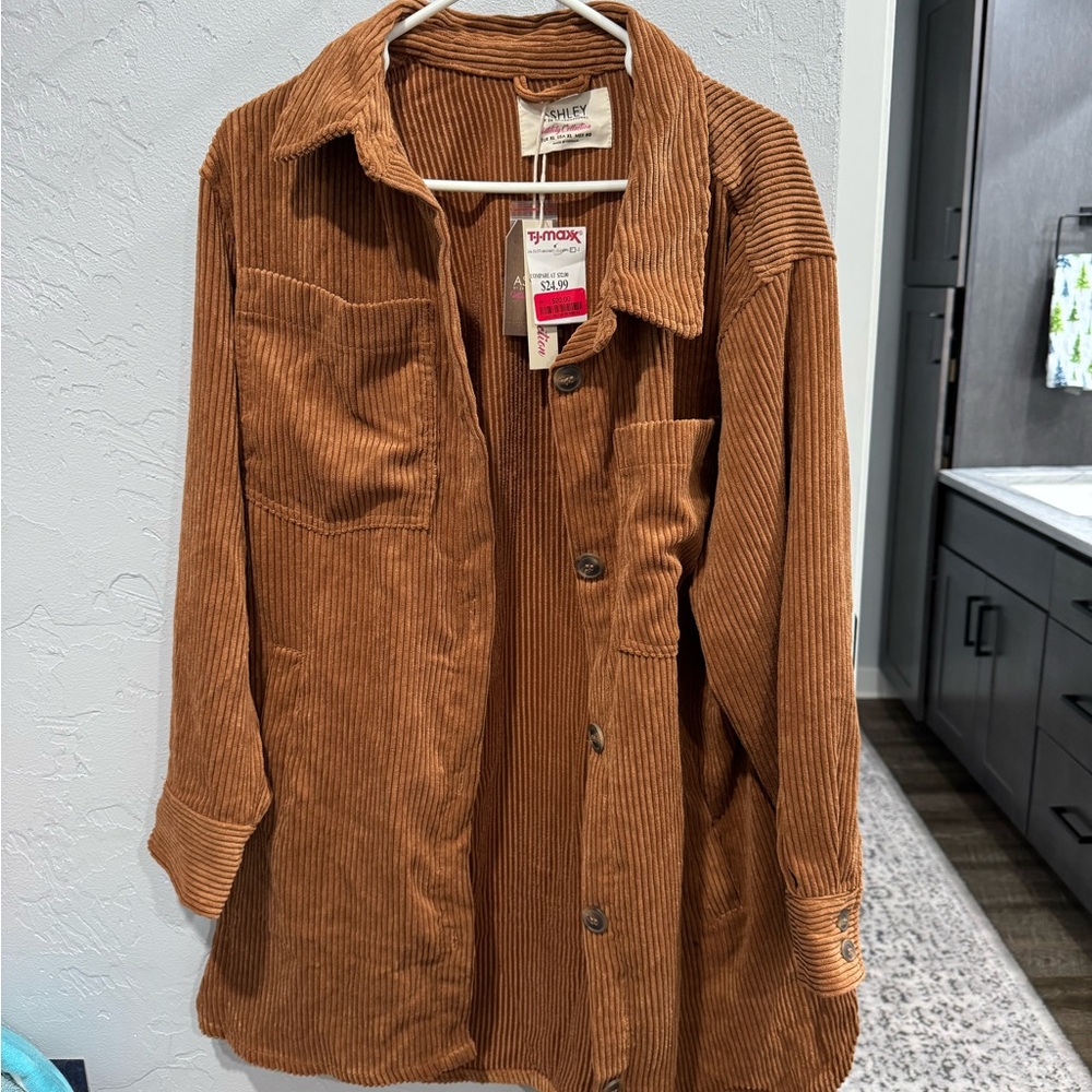 Ashley By 26 International Brown Corduroy Utility Jacket